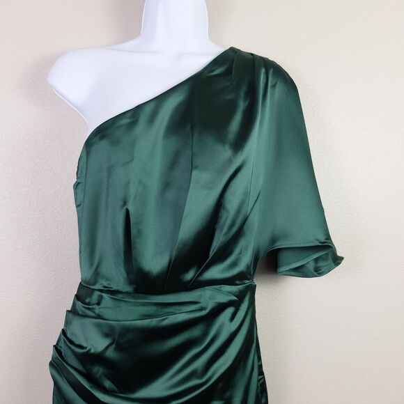 Cupshe Emerald Green Ramla Sheath One-Shoulder Dress Size Small NWT - Picture 4 of 9